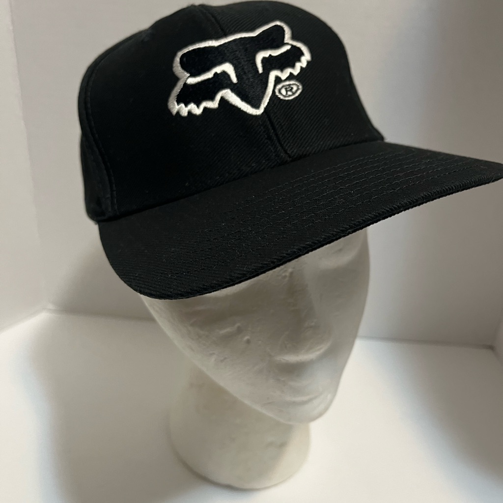 Fox Black And White Embroidered Logo Baseball Cap